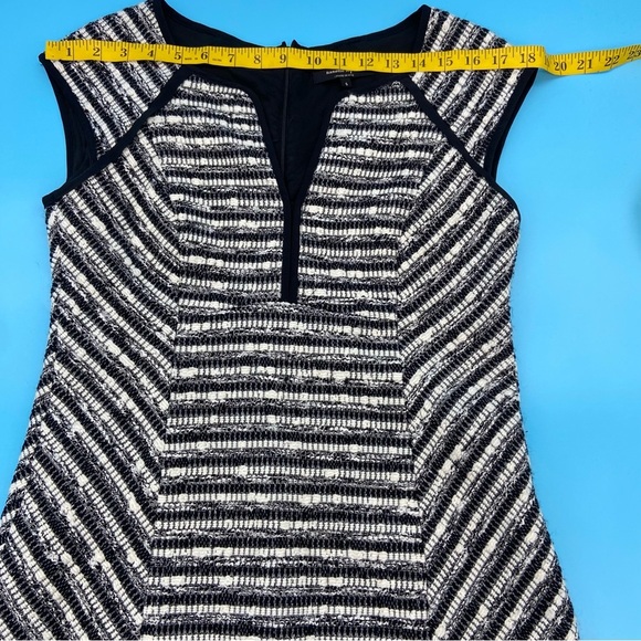 Nanette Lepore Lawless Dress Striped Black & White with Fringe Hem Size 6 - Picture 10 of 14